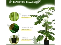 New HOMCOM Künstliche Pflanze Kunststoff Metall Ø20 x 180H cm