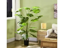 New HOMCOM Künstliche Pflanze Kunststoff Metall Ø20 x 180H cm