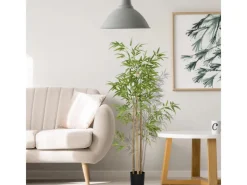 Hot HOMCOM Künstliche Pflanze Kunststoff Metall Ø15 x 180H cm