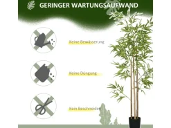 Hot HOMCOM Künstliche Pflanze Kunststoff Metall Ø15 x 180H cm