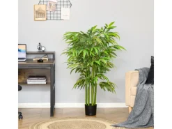 HOMCOM Künstliche Pflanze Seidentuch Kunststoff 17L x 17B x 140H cm