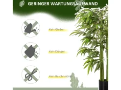 HOMCOM Künstliche Pflanze Seidentuch Kunststoff 17L x 17B x 140H cm