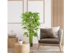 HOMCOM Künstliche Pflanzen 160 cm Bambus mit Kunststofftopf