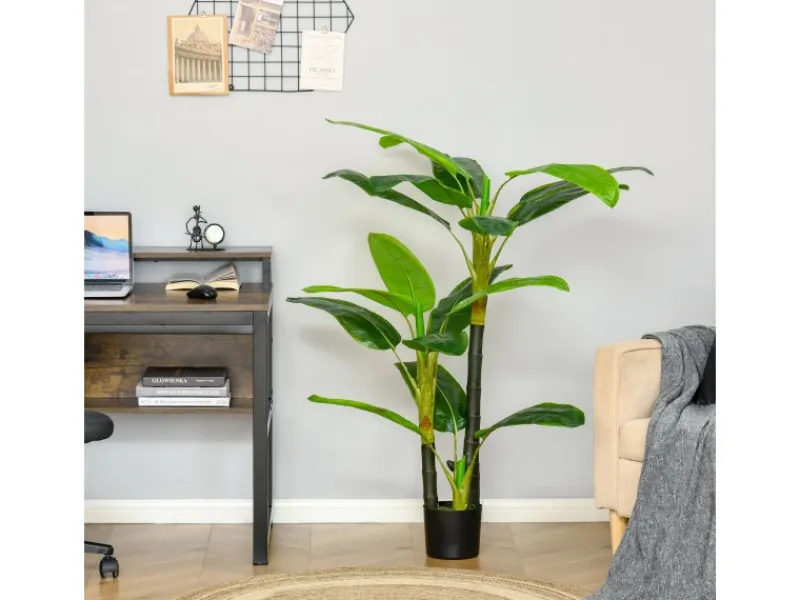 HOMCOM Künstliche Pflanzen 150 cm mit Kunststofftopf Drinnen & Draußen