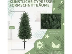 New HOMCOM Künstliche Zypresse 2er-Set