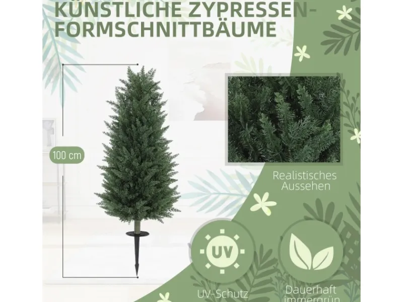 New HOMCOM Künstliche Zypresse 2er-Set