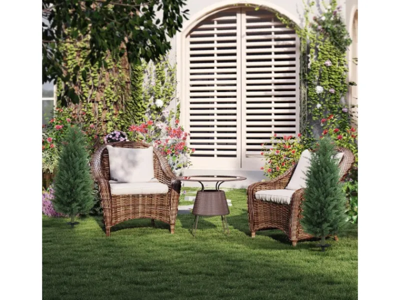 New HOMCOM Künstliche Zypresse 2er-Set