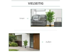 HOMCOM Künstlicher Ficusbaum Kunststoff Zement 15L x 15B x 135H cm