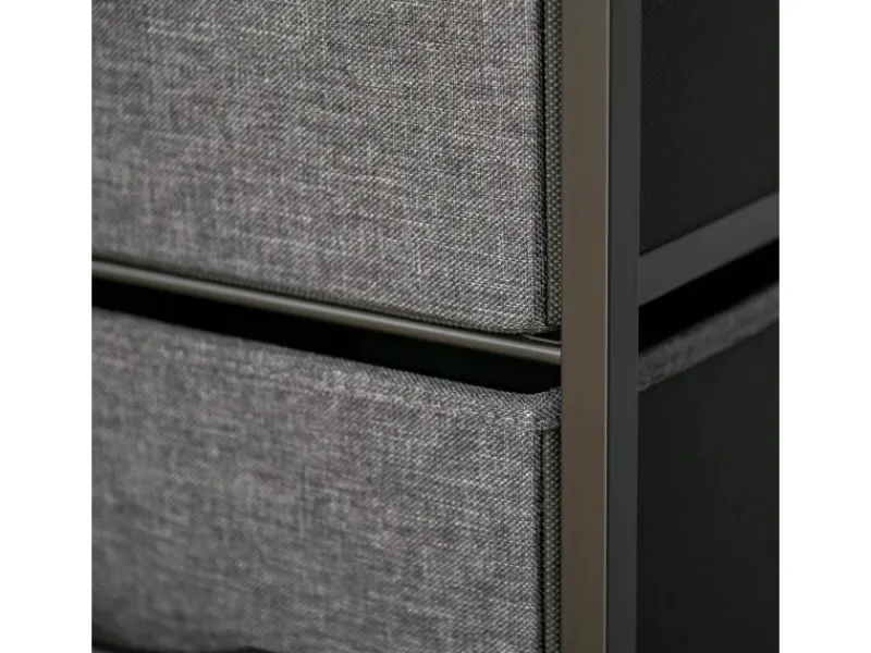 HOMCOM Kommode mit 4 Schubladen Aufbewahrungsschrank Kommodenschrank Schwarz