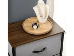 HOMCOM Kommode Sideboard mit 5 Klappbaren Schubladenschrank Grau