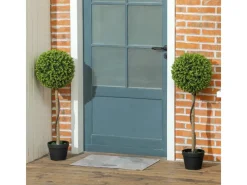 HOMCOM Kunstpflanze 2er-Set Kunststoff Zement Ø28 x 90 cm