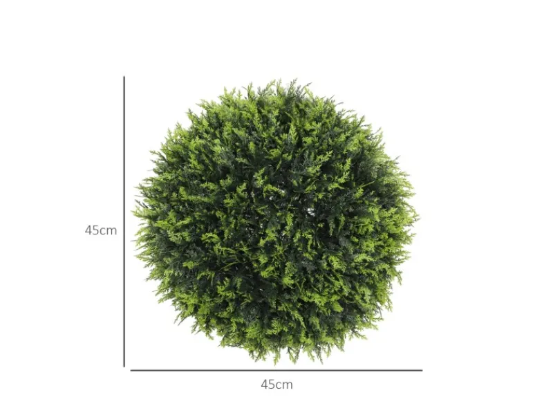 HOMCOM Kunstpflanze 2er-Set Kunststoff 45L x 45B x 45H cm