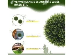 HOMCOM Kunstpflanze 2er-Set Kunststoff 45L x 45B x 45H cm