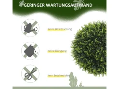 HOMCOM Kunstpflanze 2er-Set Kunststoff 45L x 45B x 45H cm