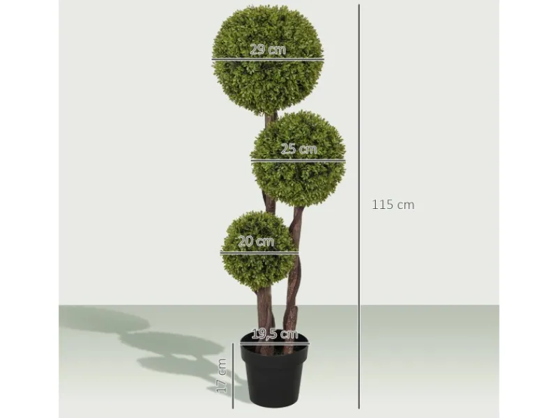 Sale HOMCOM Kunstpflanze Kunststoff Zement 19,5L x 19,5B x 115H cm