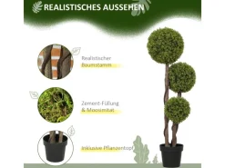 Sale HOMCOM Kunstpflanze Kunststoff Zement 19,5L x 19,5B x 115H cm