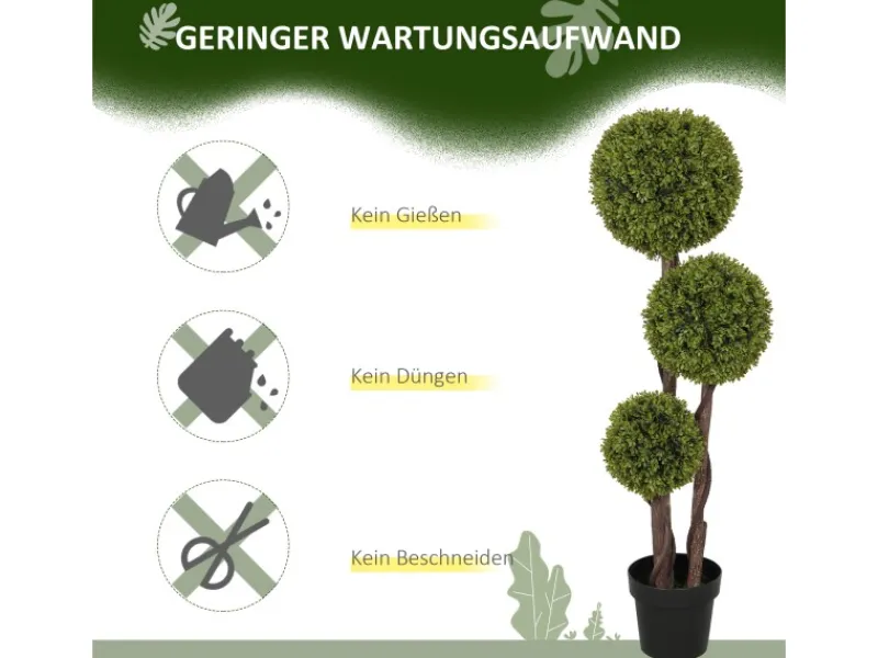 Sale HOMCOM Kunstpflanze Kunststoff Zement 19,5L x 19,5B x 115H cm