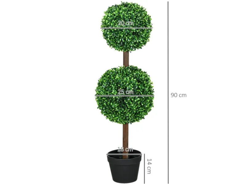 Sale HOMCOM Kunstpflanze Kunststoff Zement 18L x 18B x 90H cm