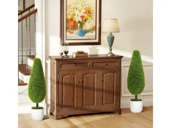 HOMCOM Kunstpflanze Zypresse 2er-Set 90 cm im Topf mit Kunstmoos