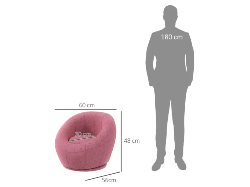 HOMCOM Loungesessel Drehbarer Plüschsessel