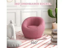 HOMCOM Loungesessel Drehbarer Plüschsessel