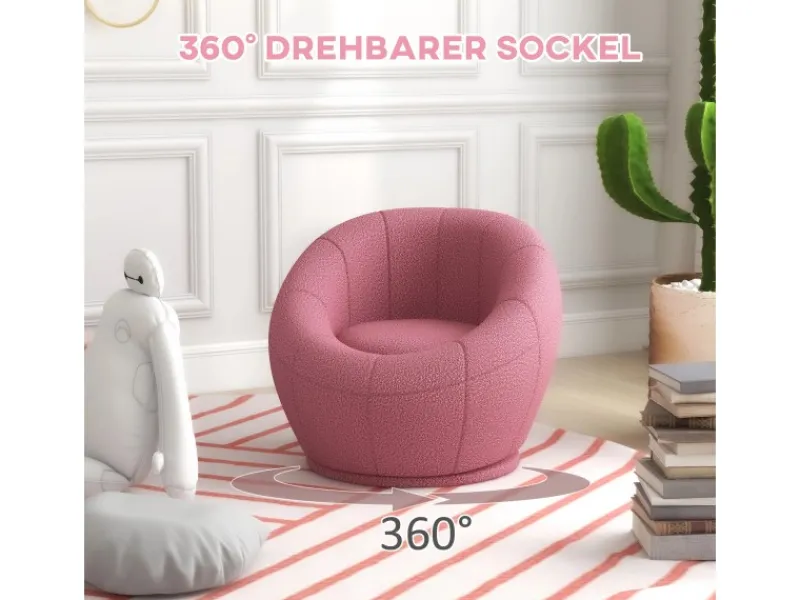 HOMCOM Loungesessel Drehbarer Plüschsessel