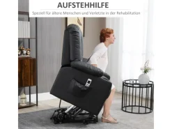 HOMCOM Massagesessel Kunstleder Stahl Schwarz 90L x 98B x 102H cm