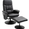 HOMCOM Massagesessel mit Fußhocker Stauraum Liegefunktion Schwarz 76 x 81 x 105 cm