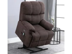 Discount HOMCOM Massagesessel Polyester Holz Metall Schaumstoff Braun 83B x 95T x 105H cm