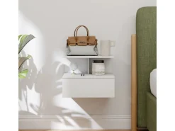 Sale HOMCOM Nachttisch Hängend Beistelltisch für Schlafzimmer Wohnzimmer