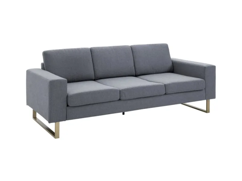 New HOMCOM Polstersofa mit Kissen Armlehne Leinen 200 x 82 x 78 cm