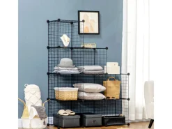 Online HOMCOM Regalsystem aus Stahldraht DIY 9 Fächer Schwarz 35 x 35 x 35 cm Je Würfel