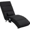 Outlet HOMCOM Relaxliege mit Massagefunktion Polyester Stahl 168L x 56B x 84H cm Schwarz