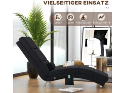 Outlet HOMCOM Relaxliege mit Massagefunktion Polyester Stahl 168L x 56B x 84H cm Schwarz
