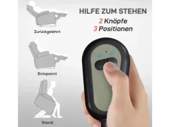 HOMCOM Relaxsessel Elektrisch mit Aufstehhilfe 5 Massagemodi Liegefunktion für Wohnzimmer Grau