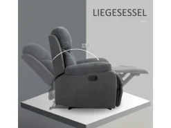 Clearance HOMCOM Relaxsessel Liege 150° mit Schlaffunktion 93 x 88 x 102 cm
