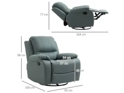 Discount HOMCOM Relaxsessel mit Liegefunktion und Fußstütze