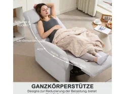 Sale HOMCOM Relaxsessel mit Liegefunktion Polyester 76L x 93B x 103H cm Hellgrau