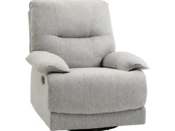 HOMCOM Relaxsessel mit Liegefunktion Leinenoptik Federkernsystem