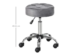 New HOMCOM Salonstuhl mit Rädern Drehbar 35 x 35 x 49-61cm