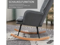 HOMCOM Schaukelstuhl mit Hocker
