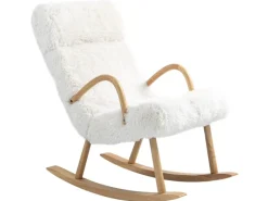 HOMCOM Schaukelstuhl mit Wollenoptik