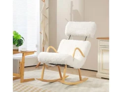 HOMCOM Schaukelstuhl mit Wollenoptik