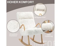 HOMCOM Schaukelstuhl mit Wollenoptik