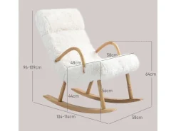 HOMCOM Schaukelstuhl mit Wollenoptik