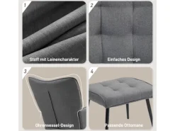 Hot HOMCOM Schaukelstuhl mit Hocker und Breiter Rückenlehne