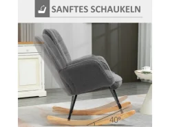 HOMCOM Schaukelstuhl mit Breiter Rückenlehne