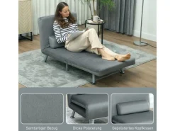 HOMCOM Schlafsessel Klappsessel mit Bettfunktion Rückenkissen