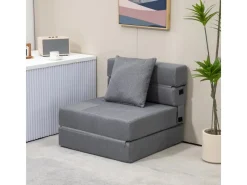 Best HOMCOM Schlafsessel Klappbar 2-in-1 mit Bettfunktion Kissen