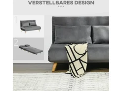 HOMCOM Schlafsessel mit Bettfunktion Kissen und Verstellbarer Rückenlehne